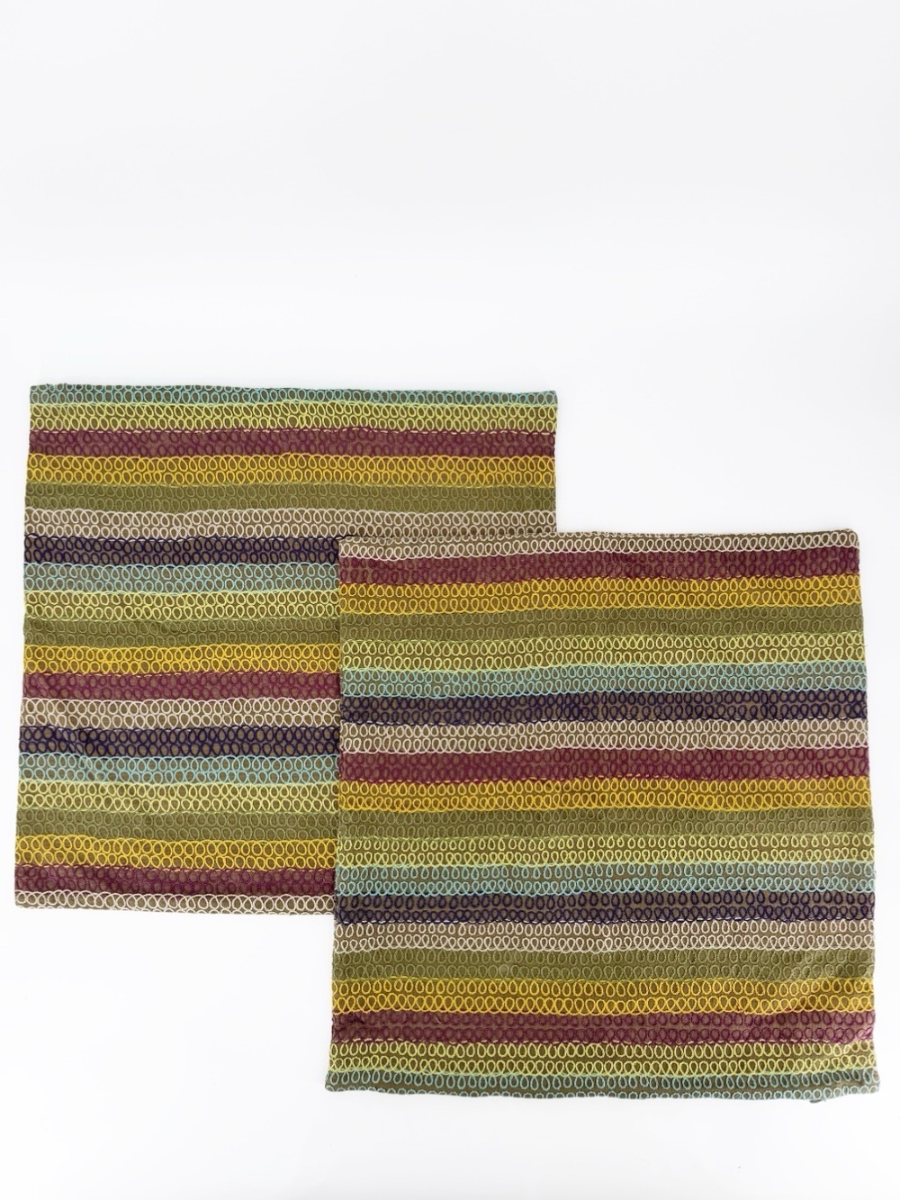 Pair Crate and Barrel Multi Color Doodle Accent Pillows